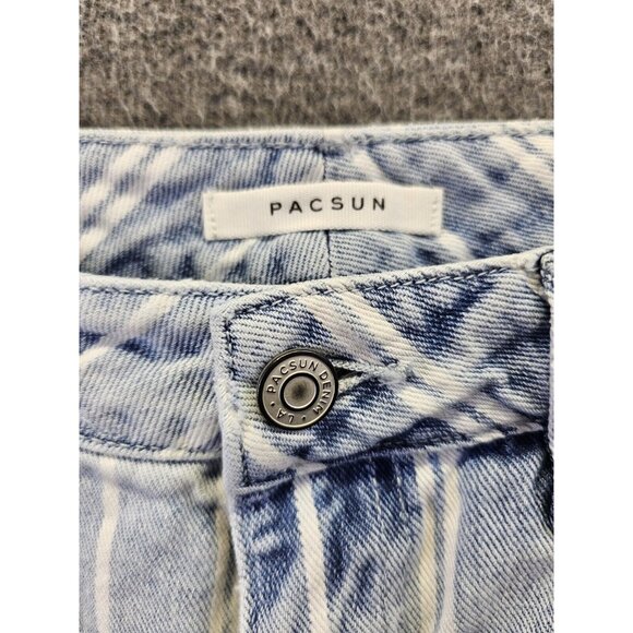 PACSUN Jeans Womens Size 27 Mom Jean Blue & White Striped 100% Cotton - Picture 4 of 11
